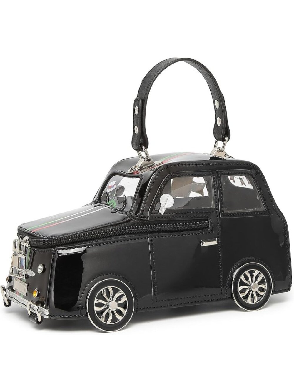 Women's Black Leather Fun Bus Waterproof Unique Luxurious Surface Crossbody Bag